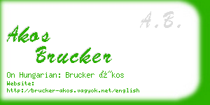 akos brucker business card